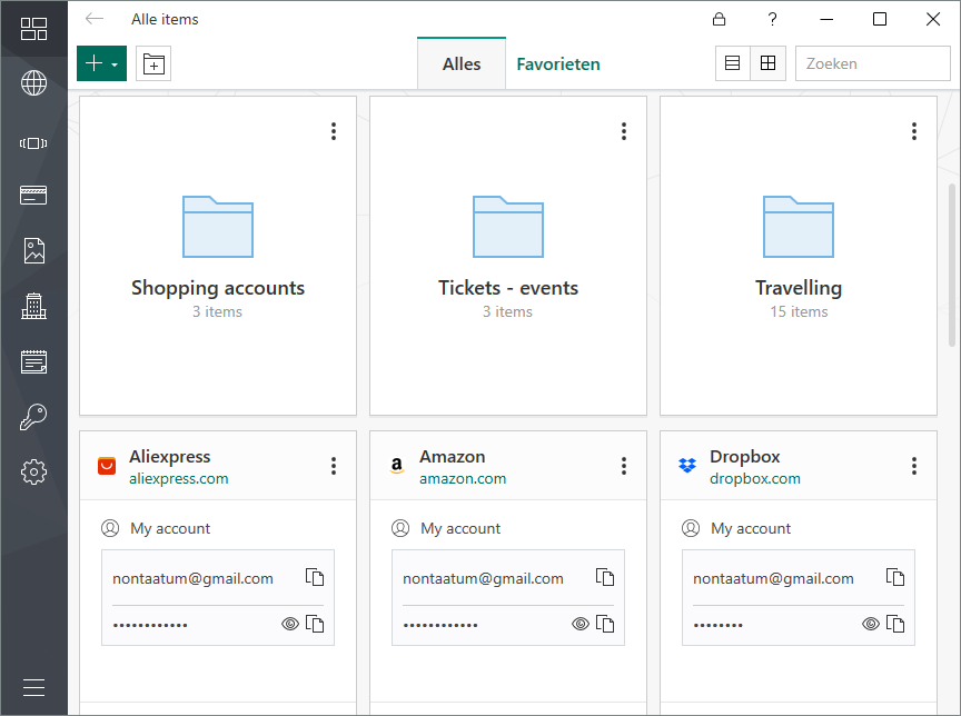 Screenshots Al je gegevens op één plek	