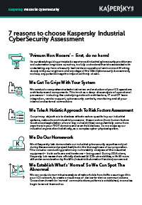 Zeven redenen om te kiezen voor Kaspersky Industrial CyberSecurity Assessment